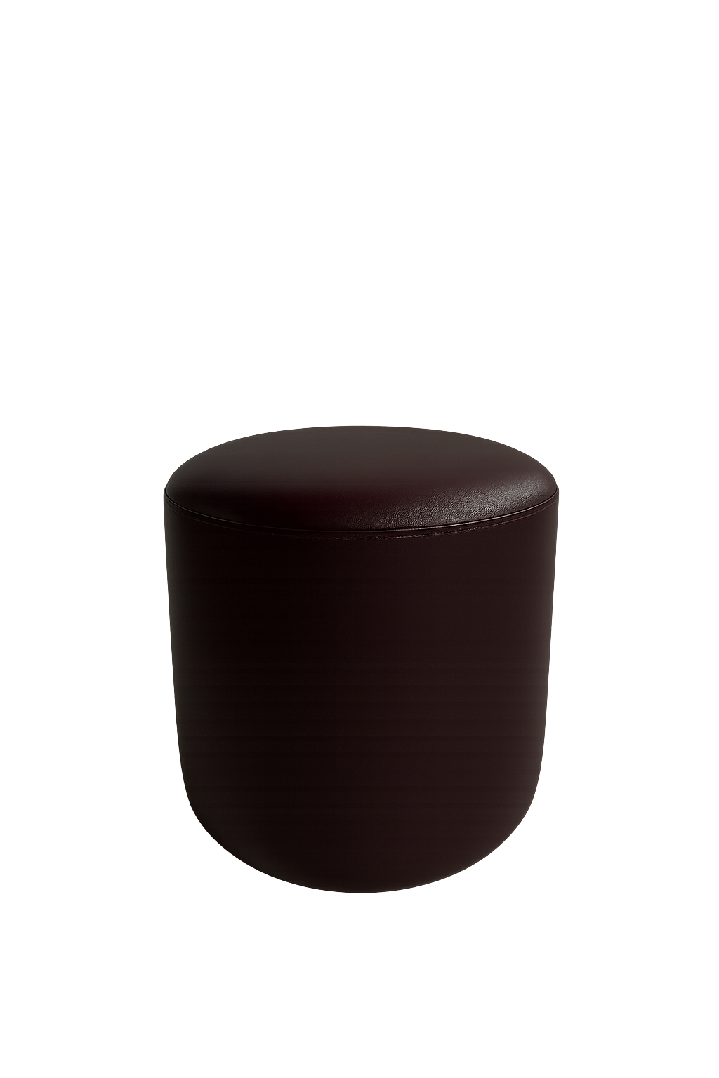 Round Bordo Deri Puf
