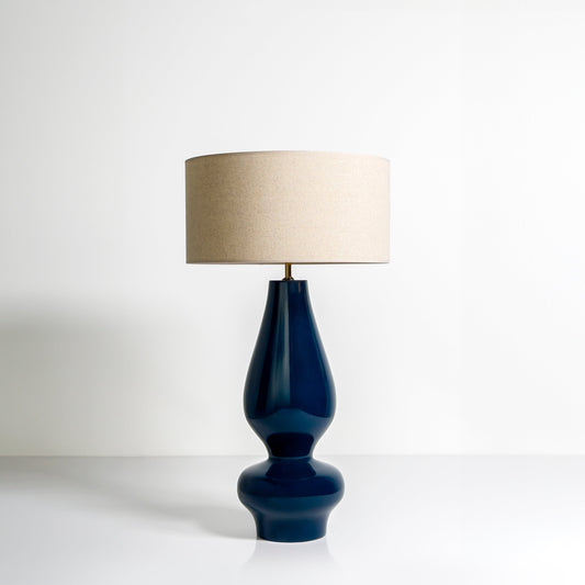 Porto Ahşap Abajur Koyu Lacivert