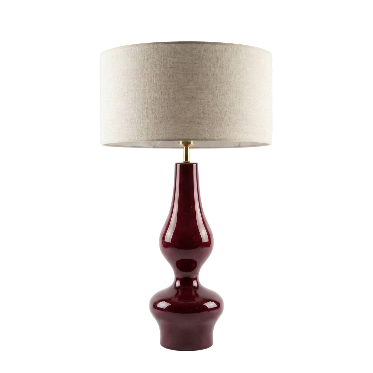 Porto Lamp Ahşap Abajur Bordo
