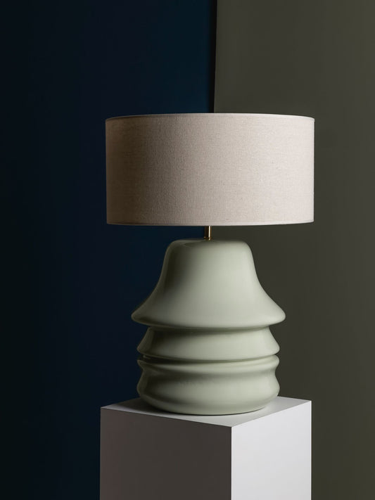 Mona Ahşap Abajur Yeşil