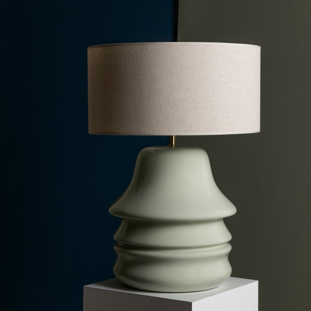 Mona Ahşap Abajur Yeşil