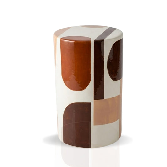 Stockholm El Yapımı Seramik Yan Sehpa Kahvereng