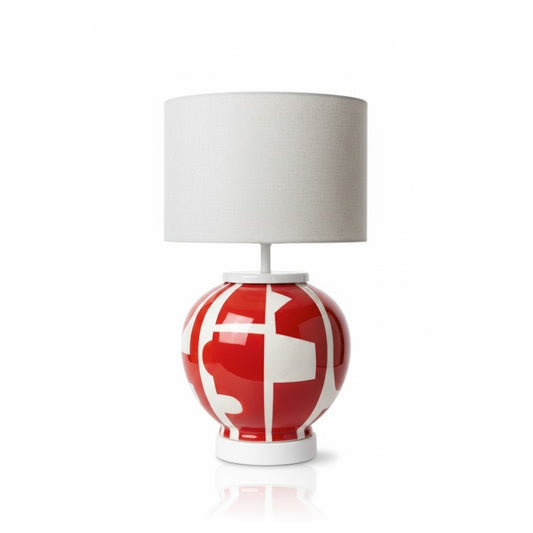 Mini Rome El Yapımı Seramik Abajur Kırmızı