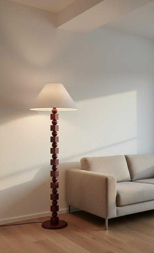 Poly Ahşap Lambader Bordo