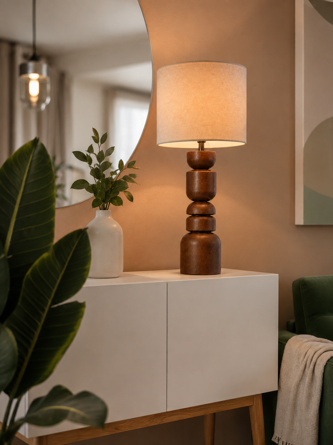 Mayfair Ceviz Ahşap Abajur