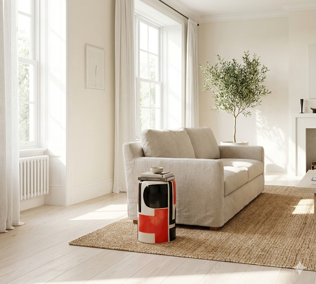 Stockholm El Yapımı Seramik Sehpa Kırmızı