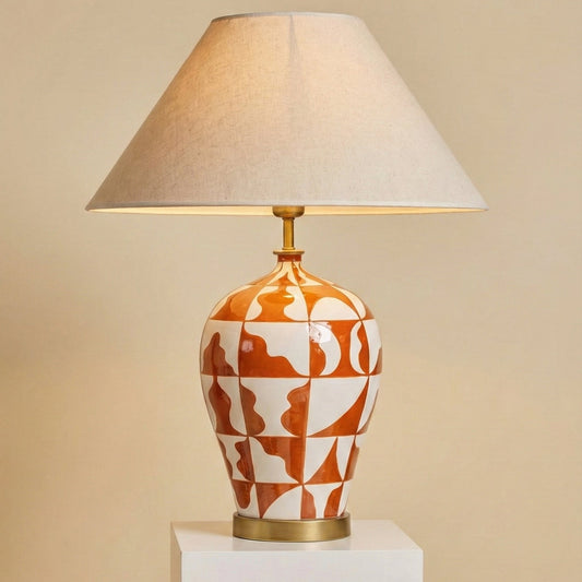 Sienna El Yapımı Seramik Abajur Kiremit