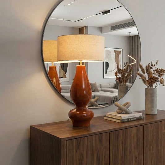 Porto Ahşap Abajur Kiremit Rengi