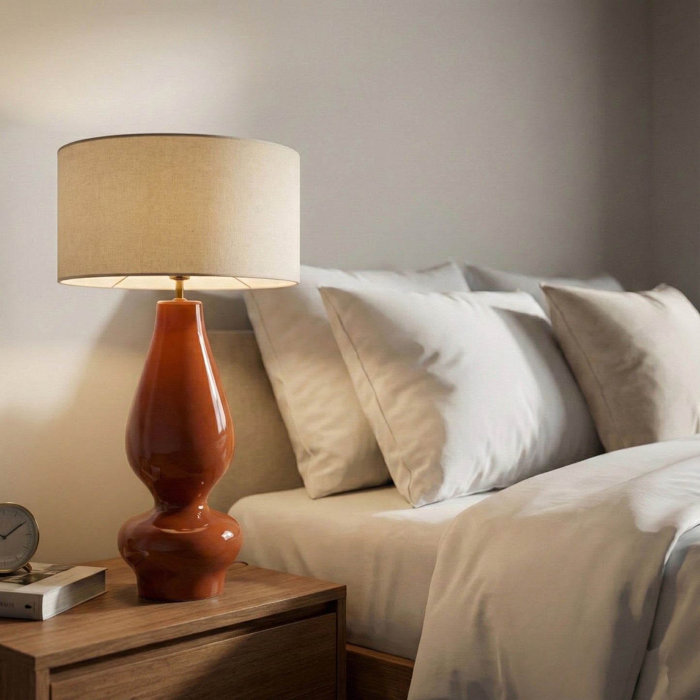 Porto Ahşap Abajur Kiremit Rengi